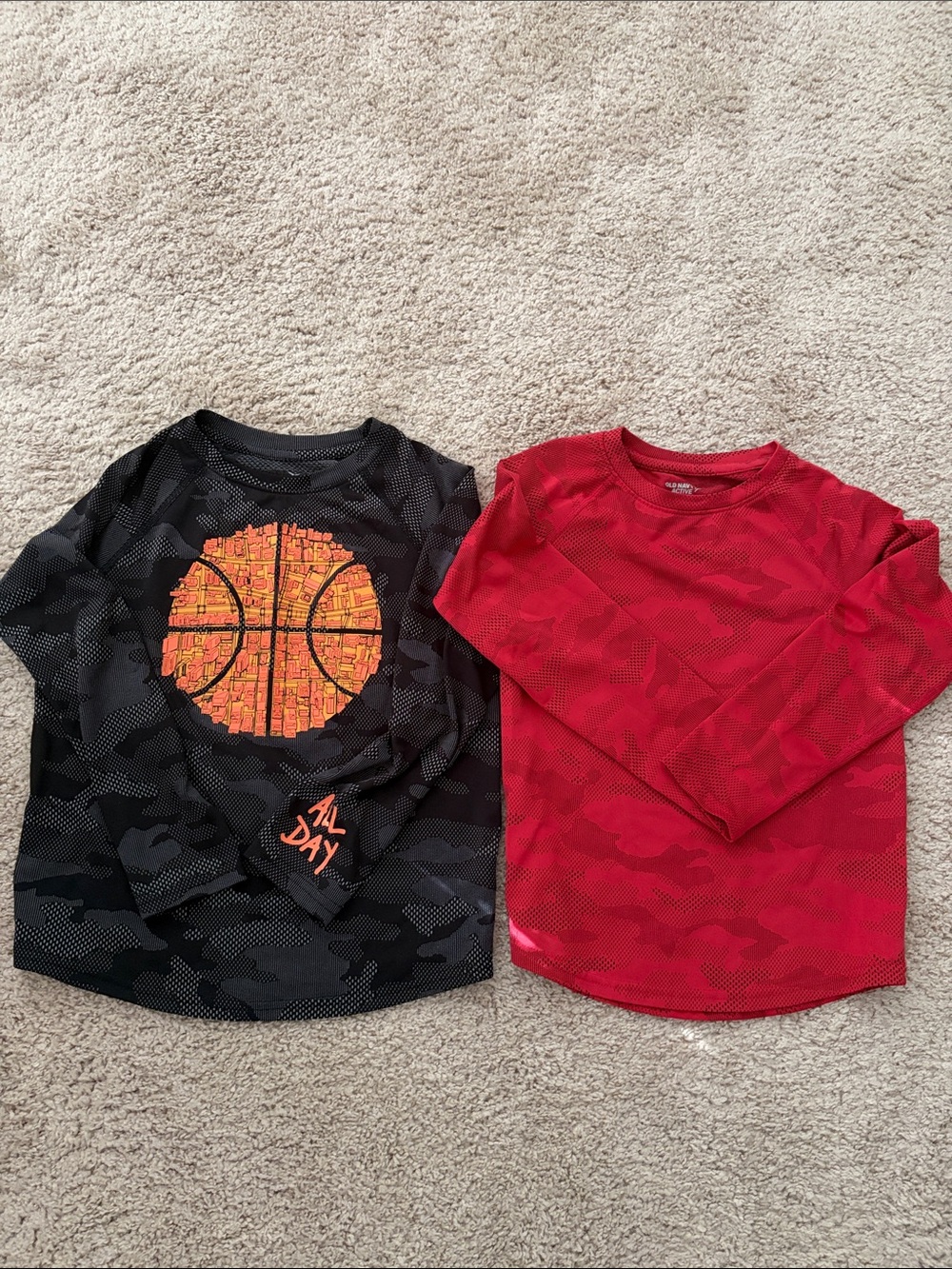 Old Navy Athletic Shirts - Basketball and Red Graphic Long-Sleeve Tee for Kids